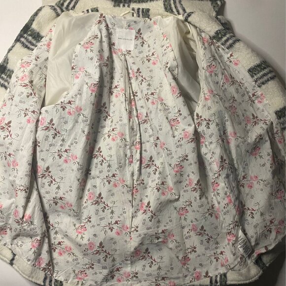 AVEC LES FILLES Cozy Plaid Zip Front Jacket Green/Ivory Size XL - Picture 6 of 9